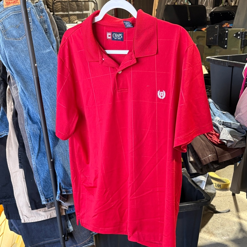 Chaps Men's Polo Shirt in Vibrant Red